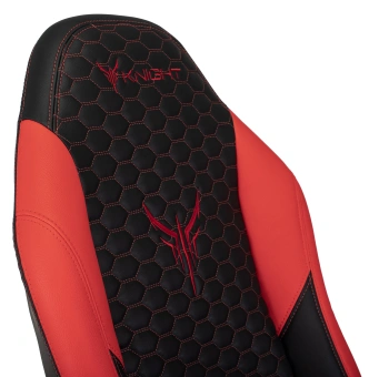 Кресло игровое Knight Neon черный/красный соты экокожа с подголов. крестов. металл - купить недорого с доставкой в интернет-магазине