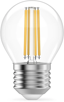 Лампа филам. Gauss Filament 10Вт цок.:E27 шар св.свеч.бел.нейт. (упак.:10шт) (52220) - купить недорого с доставкой в интернет-магазине
