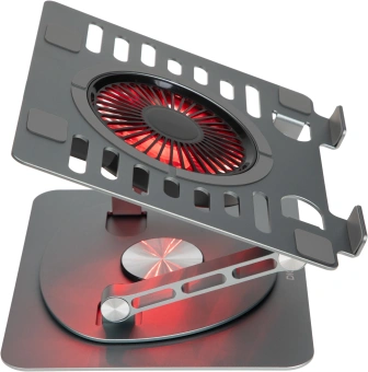 Подставка для ноутбука Digma D-NCP170-1xRGB110-360 17" 240x230x50мм 28дБ 2xUSB 1x 110ммFAN 940г Fan-control алюминий серый - купить недорого с доставкой в интернет-магазине