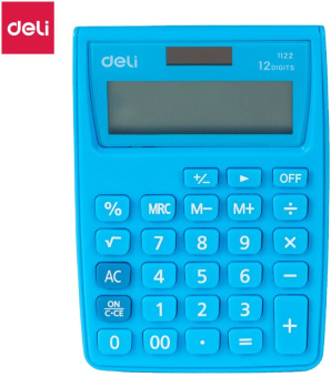 Калькулятор настольный Deli E1122/BLUE синий 12-разр. - купить недорого с доставкой в интернет-магазине