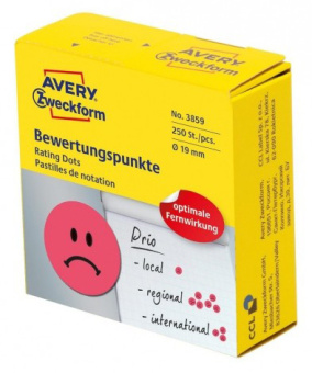 Этикетки Avery Zweckform 3859 250шт на листе диаметр 19мм/70г/м2/красный самоклей. универсальная - купить недорого с доставкой в интернет-магазине
