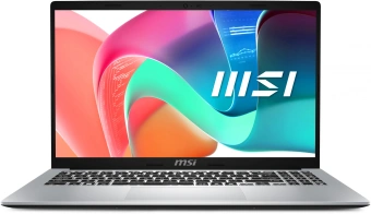 Ноутбук MSI Modern 15 F13MG-253RU Core i7 1355U 16Gb SSD512Gb Intel Iris Xe graphics 15.6" IPS FHD (1920x1080) Windows 11 Professional silver WiFi BT Cam (9S7-15S122-253) - купить недорого с доставкой в интернет-магазине