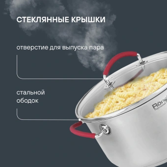 Кастрюля Rondell Sorge RDS-1221 5.1л. d=24см (с крышкой) стальной - купить недорого с доставкой в интернет-магазине