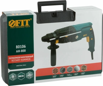Перфоратор FIT AH-800 патрон:SDS-plus уд.:3Дж 800Вт (кейс в комплекте) - купить недорого с доставкой в интернет-магазине