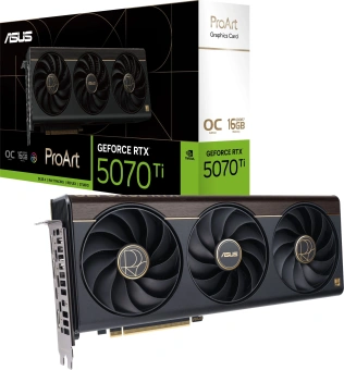 Видеокарта Asus PCI-E 5.0 PROART-RTX5070TI-O16G NVIDIA GeForce RTX 5070TI 16Gb 256bit GDDR7 2588/28000 HDMIx1 DPx3 HDCP Ret - купить недорого с доставкой в интернет-магазине