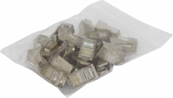 Коннектор RJ-45 Silver (упак.:20шт) - купить недорого с доставкой в интернет-магазине