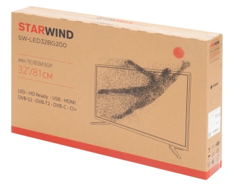 Телевизор LED Starwind 32" SW-LED32BG200 Frameless черный/черный HD 60Hz DVB-T DVB-T2 DVB-C DVB-S DVB-S2 USB - купить недорого с доставкой в интернет-магазине