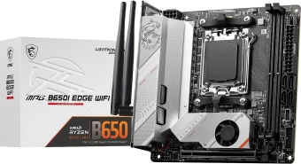Материнская плата MSI MPG B650I EDGE WIFI SocketAM5 AMD B650 2xDDR5 mini-ITX AC`97 8ch(7.1) 2.5Gg RAID+HDMI - купить недорого с доставкой в интернет-магазине