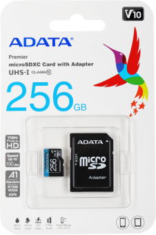Флеш карта microSDXC A-Data 256GB AUSDX256GUICL10A1-RA1 Premier Pro + adapter - цена, купить или заказать с доставкой в интернет-магазине Флеш карта microSDXC A-Data 256GB AUSDX256GUICL10A1-RA1 Premier Pro + adapter - купить недорого с доставкой в интернет-магазине
