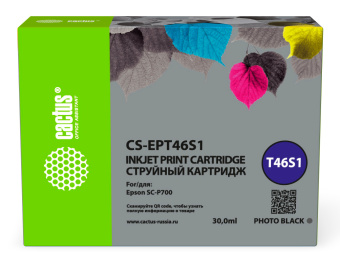 Картридж струйный Cactus CS-EPT46S1 T46S1 фото черный (30мл) для Epson SureColor SC-P700 - купить недорого с доставкой в интернет-магазине