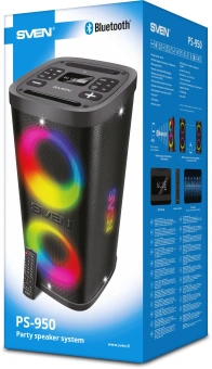 Колонка порт. Sven АС PS-950 черный 160W Mono BT/3.5Jack 8800mAh (SV-022396) - купить недорого с доставкой в интернет-магазине