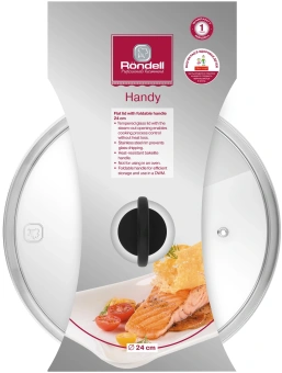 Крышка Rondell Handy RDA-1686 d=24см крыш.прозрачный руч.черная - купить недорого с доставкой в интернет-магазине