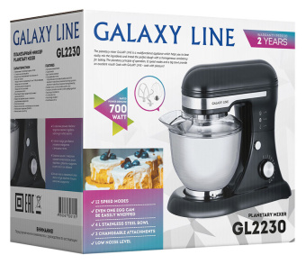 Миксер планетарный Galaxy Line GL 2230 700Вт черный - купить недорого с доставкой в интернет-магазине