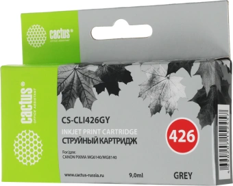 Картридж струйный Cactus CS-CLI426GY CLI-426GY серый (9мл) для Canon Pixma MG6140/MG8140 с чипом - купить недорого с доставкой в интернет-магазине