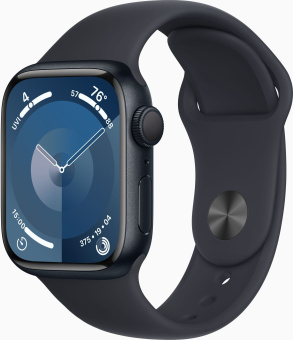 Смарт-часы Apple Watch Series 9 A2978 41мм OLED корп.темная ночь Sport Band рем.темная ночь (MR8X3LL/A) - купить недорого с доставкой в интернет-магазине