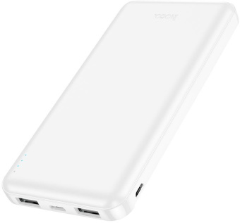 Мобильный аккумулятор Hoco J100 High-ranking 10000mAh 2.1A 2xUSB-A белый (J100 HIGH-RANKING WHITE) - купить недорого с доставкой в интернет-магазине