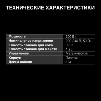 Соковыжималка шнековая Hyundai HY-JS6534 300Вт рез.сок.:1200мл. светло-синий - купить недорого с доставкой в интернет-магазине
