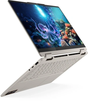 Ноутбук Lenovo Yoga 7 14AKP10 Ryzen AI 5 340 24Gb SSD1Tb AMD Radeon 840M 14" OLED Touch WUXGA (1920x1200) Windows 11 Home beige WiFi BT Cam (83JR005YRK) - купить недорого с доставкой в интернет-магазине
