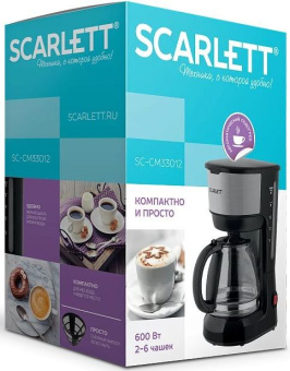 Кофеварка капельная Scarlett SC-CM33012 600Вт черный - купить недорого с доставкой в интернет-магазине