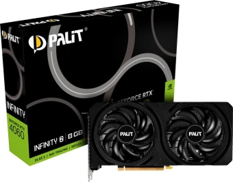 Видеокарта Palit PCI-E 4.0 RTX4060 INFINITY 2 NVIDIA GeForce RTX 4060 8Gb 128bit GDDR6 1830/17000 HDMIx1 DPx3 HDCP Ret - купить недорого с доставкой в интернет-магазине