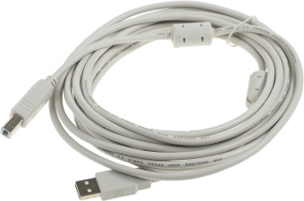 Кабель Ningbo USB A(m) USB B(m) 5м феррит.кольца серый - купить недорого с доставкой в интернет-магазине