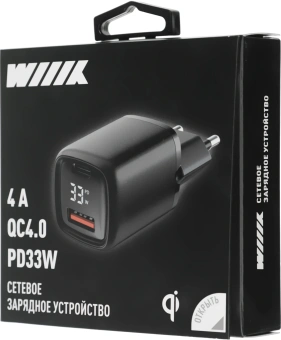 Сетевое зар./устр. Wiiix UNNK-4-2-24QCPD-FAST 15W 2.4A (PD+QC) USB-A универсальное черный - купить недорого с доставкой в интернет-магазине