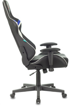 Кресло игровое Zombie Z4 черный/синий эко.кожа крестов. пластик - купить недорого с доставкой в интернет-магазине