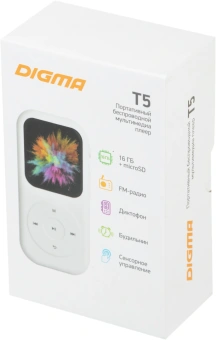 Плеер Hi-Fi Flash Digma T5 BT 16Gb белый/1.54"/FM/microSDHC - купить недорого с доставкой в интернет-магазине