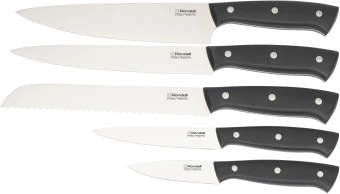 Набор ножей кухон. Rondell Dual RD-1943 компл.:6предм. с подставкой черный подар.коробка - купить недорого с доставкой в интернет-магазине