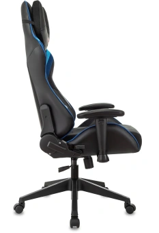 Кресло игровое Zombie VIKING 4 AERO черный/синий ткань/эко.кожа с подголов. крестов. пластик - купить недорого с доставкой в интернет-магазине