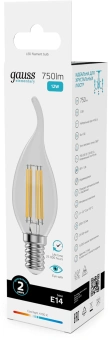 Лампа филам. Gauss Filament 12Вт цок.:E14 свеча 220B св.свеч.бел.нейт. (упак.:10шт) (42122) - купить недорого с доставкой в интернет-магазине