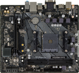Материнская плата Asrock A520M-HVS Soc-AM4 AMD A520 2xDDR4 mATX AC`97 8ch(7.1) GbLAN RAID+VGA+HDMI - купить недорого с доставкой в интернет-магазине