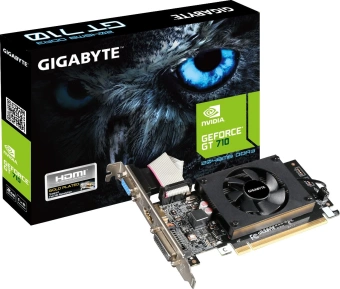 Видеокарта Gigabyte PCI-E GV-N710D3-2GL 2.0 NVIDIA GeForce GT 710 2Gb 64bit DDR3 954/1600 DVIx1 HDMIx1 CRTx1 HDCP Ret low profile - купить недорого с доставкой в интернет-магазине