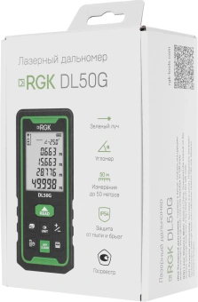 Лазерный дальномер RGK DL50G 2кл.лаз. 535нм цв.луч. зеленый (778176) - купить недорого с доставкой в интернет-магазине