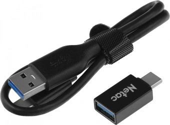 Накопитель SSD Netac USB-C 1Tb NT01ZSLIM-001T-32BK Z Slim 1.8" черный - купить недорого с доставкой в интернет-магазине