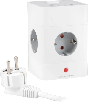 Сетевой удлинитель Buro BU-PTE4.1UC-W 1.5м (4 розетки) белый (пакет ПЭ) - купить недорого с доставкой в интернет-магазине