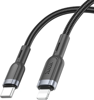 Кабель Hoco U117 IP(01467) USB Type-C-Lightning (m) 1.2м черный - купить недорого с доставкой в интернет-магазине