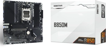 Материнская плата Biostar B850MT-E Pro Socket AM5 AMD B850 4xDDR5 mATX AC`97 8ch(7.1) 2.5Gg RAID+HDMI+DP - купить недорого с доставкой в интернет-магазине