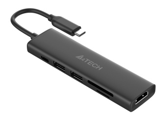 Разветвитель USB-C A4Tech DST-60C 2порт. серый - купить недорого с доставкой в интернет-магазине