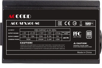 Блок питания Accord SFX 500W ACC-SFX500-80 24pin APFC 80mm fan 3xSATA RTL - купить недорого с доставкой в интернет-магазине