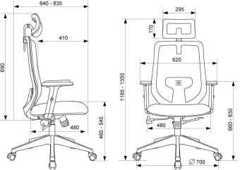 Кресло эргономичное Бюрократ MC-511N-H черный Elastic-102 сетка/ткань с подголов. крестов. пластик - купить недорого с доставкой в интернет-магазине
