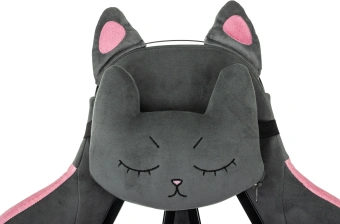 Кресло игровое Knight Kitty/F Fabric серый/розовый крестов. пластик подст.для ног - купить недорого с доставкой в интернет-магазине