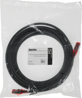 Патч-корд Hyperline PC-LPM-STP-RJ45-RJ45-C5e-5M-LSZH-BK F/UTP RJ-45 вил.-вилка RJ-45 кат.5E 5м черный LSZH 26AWG - купить недорого с доставкой в интернет-магазине