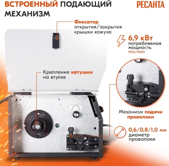 Сварочный аппарат Ресанта САИПА-200C инвертор MIG-MAG/ММА DC - купить недорого с доставкой в интернет-магазине