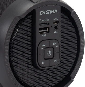 Колонка порт. Digma D-PS1520 черный/черный 16W 1.0 BT 10м 1500mAh (SP1520B) - купить недорого с доставкой в интернет-магазине