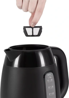 Чайник электрический Polaris PWK 0723DDW 1.8л. 2200Вт черный корпус: пластик (026600) - купить недорого с доставкой в интернет-магазине