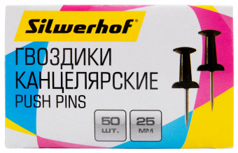 Гвоздики Silwerhof 502019 металл l=25мм черный (упак.:50шт) картонная коробка - купить недорого с доставкой в интернет-магазине
