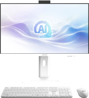 Моноблок MSI Modern AM273QP AI 1UM-094XRU 27" WQHD Core Ultra 7 155H (1.4) 32Gb SSD1Tb Graphics CR без ОС 2.5xGbitEth WiFi BT 150W клавиатура мышь Cam белый 2560x1440 - купить недорого с доставкой в интернет-магазине