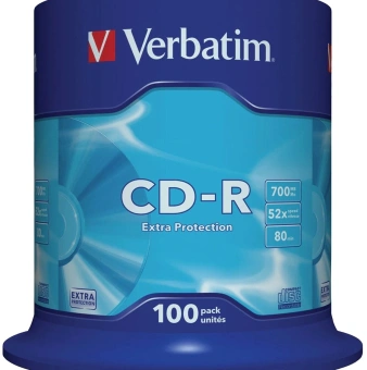 Диск CD-R Verbatim 700Mb 52x Cake Box (100шт) (43411) - купить недорого с доставкой в интернет-магазине