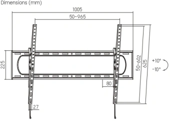 Кронштейн для телевизора Ultramounts UM851T черный 60"-120" макс.120кг настенный наклон - купить недорого с доставкой в интернет-магазине